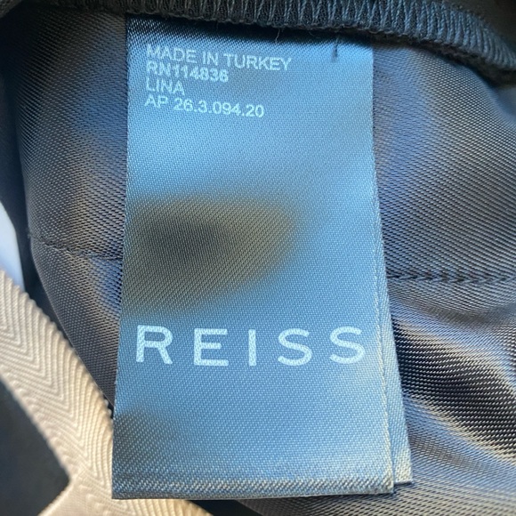 REISS Lina Wide Leg Pants Black Pink Trim NWT - US Size 6 - Picture 9 of 10